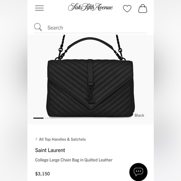 Saint Laurent Matelasse Chevron Monogram Large College Satchel Black - Picture 16 of 16